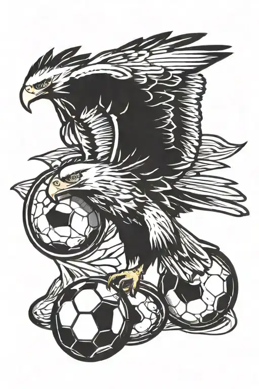 Eagle Above A Football
