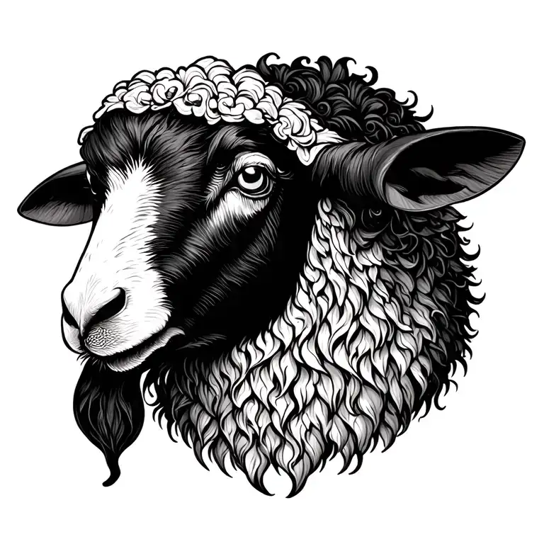 Gothic Black Sheep Head