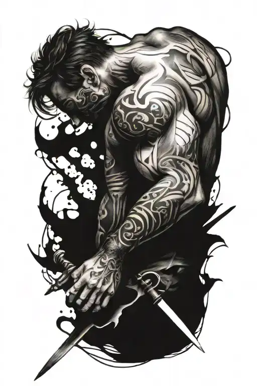 Broken Man Stabbed In Back Self Destructive