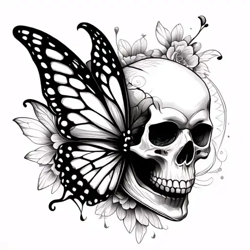 Create Me A Tattoo Butterfly Skull With Fairy Wings