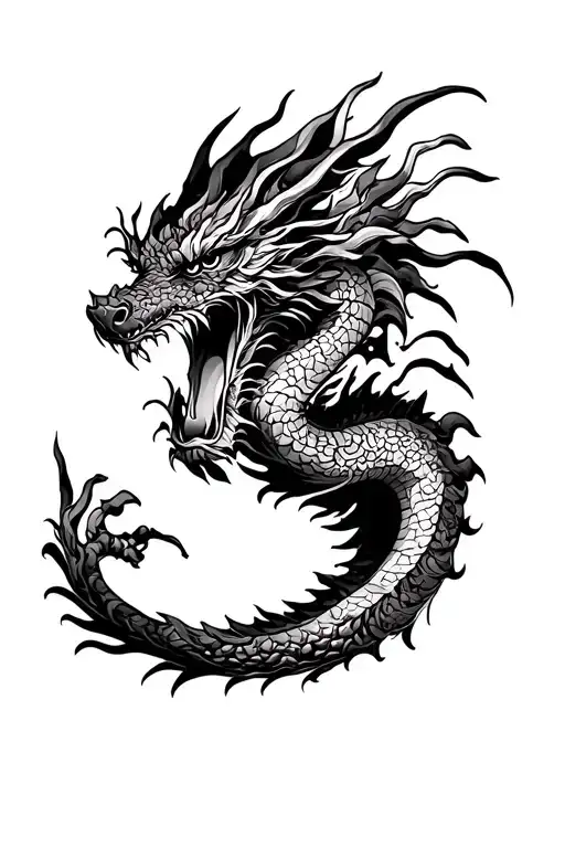 Dragon Around My Shoulder And Chest