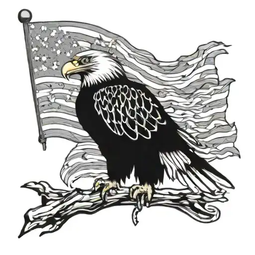 Eagle And Flag