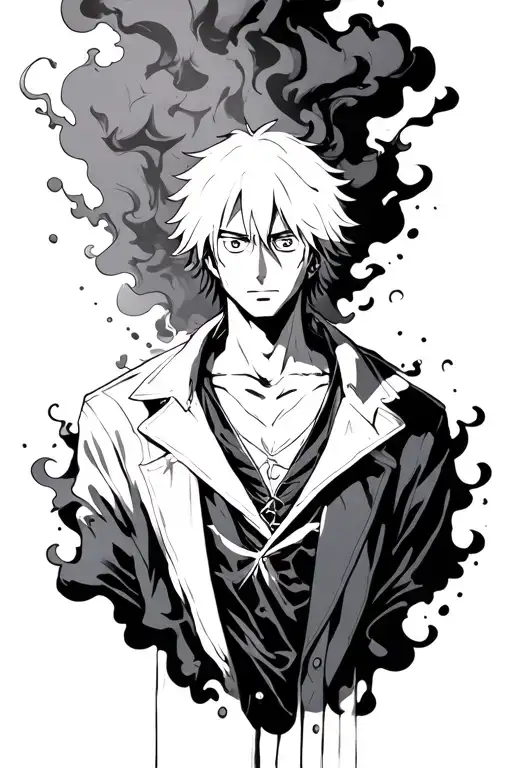 Sanji From One Piece Standing In Smoke Forming The Shape