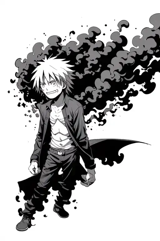 Sanji From One Piece Standing In Smoke Coming Out Of Its
