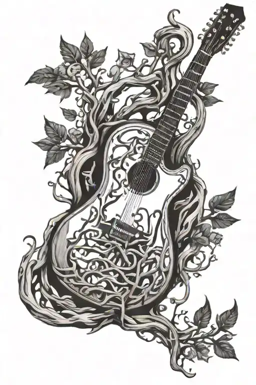 Guitar Made From Tree Roots And Vines