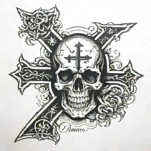 Memento Mori Written With Cross In Between