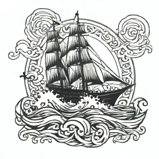 Oldchole Compas On A Background Of A Rough Sea Waves