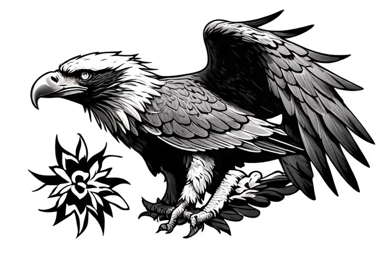 Creat Name Cover Up Eagle Tattoo Design