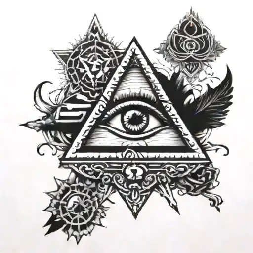 Illuminati Tatoo With Eye Inside 2005 Written