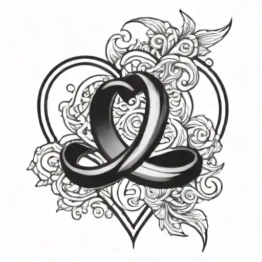 Beating Heart With A Woman's Wedding Ring Intertwined