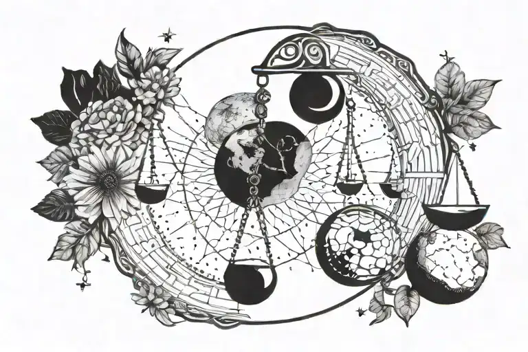 Libra And Moon Phase Design