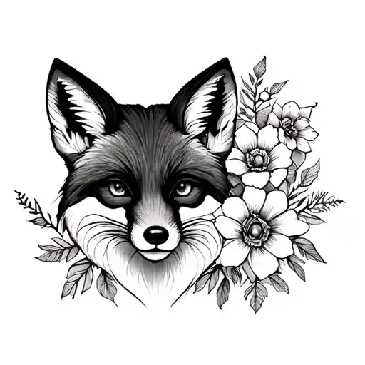 Fox And Flowers