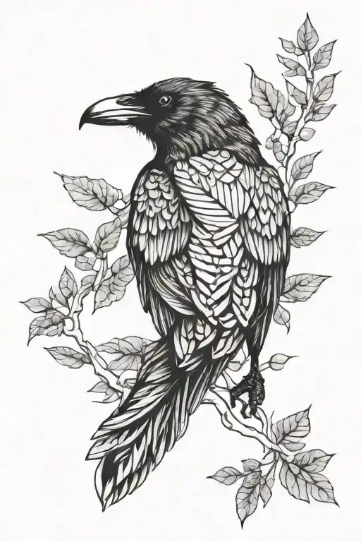Crow Sharigan Nature Geometric