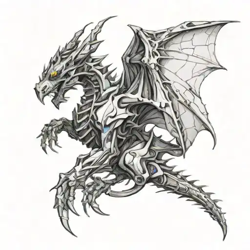 A Futuristic Cyborg Dragon Blending Elements Of Technology And Mythology