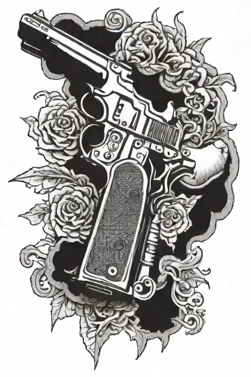Colt 1911 On Silk Fabric