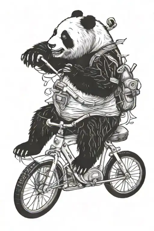 Panda Riding A Unicycle