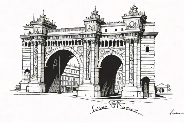 Arch Of The Louis Ii Stadium In Monaco