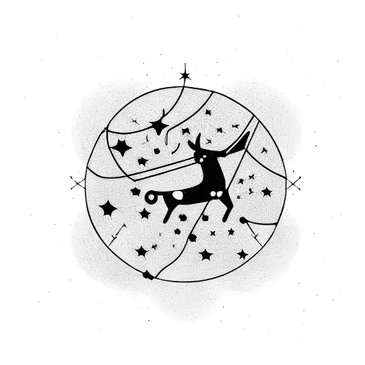 A Cow Jumping Over A Constellation Of Roller Skates