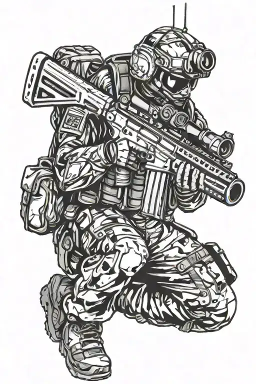 Special Forces Soldier With A Sniper Rifle