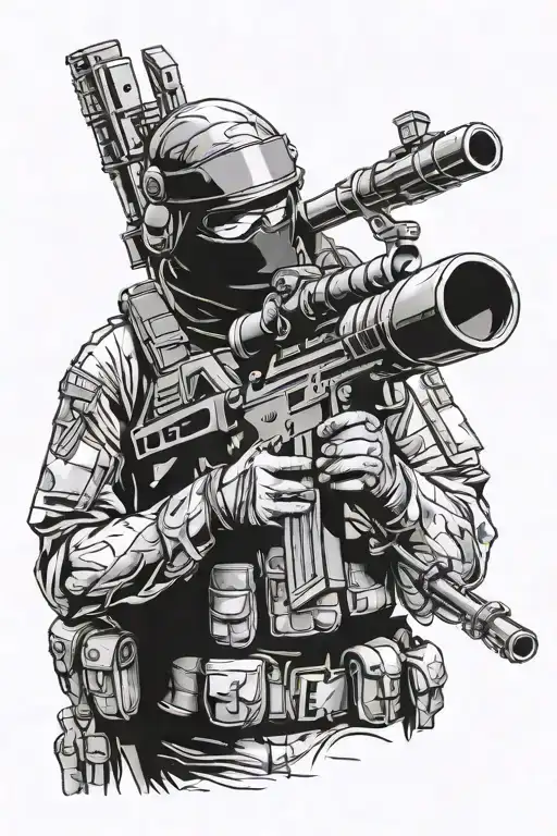 Special Forces Soldier With A Sniper Rifle