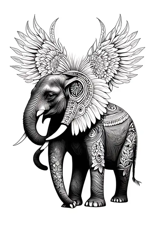 Buho And Elephant With Cornillos