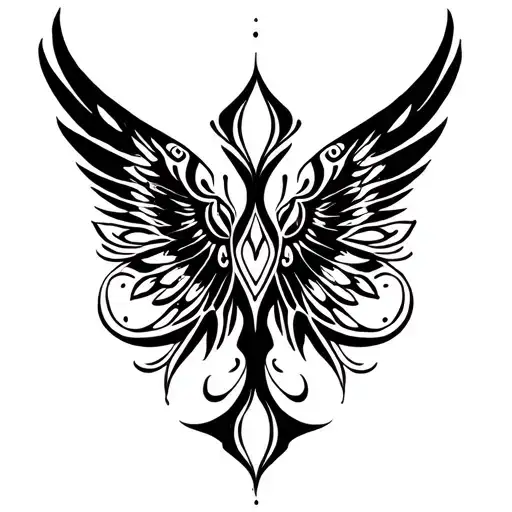Mirroring Wings Tribal Patterns