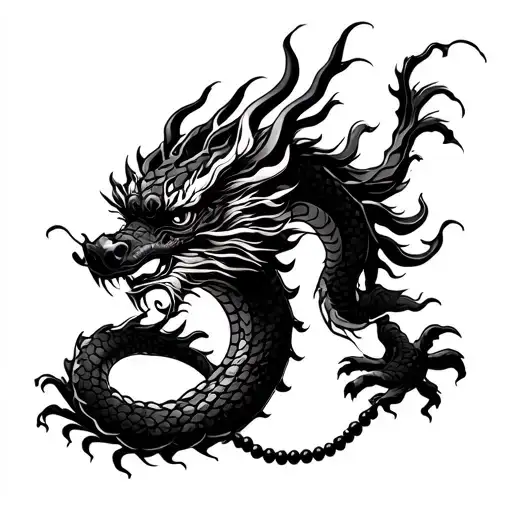 Chineese Dragon Warped Around Praying Beads