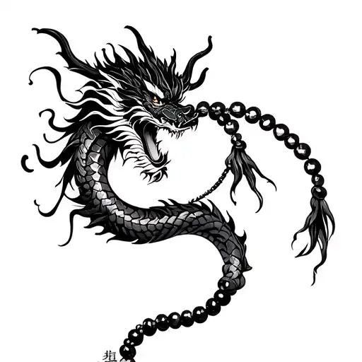 Chineese Dragon Warped Around Praying Beads