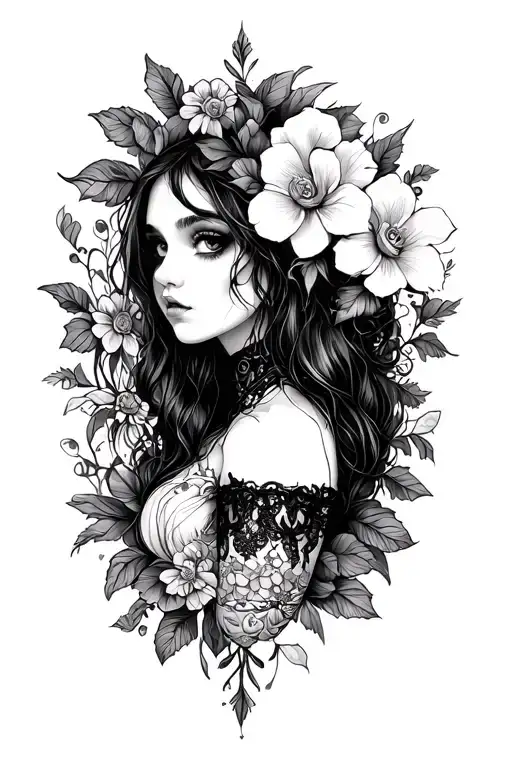 Gothic Style Girly Tattoo No Flowers