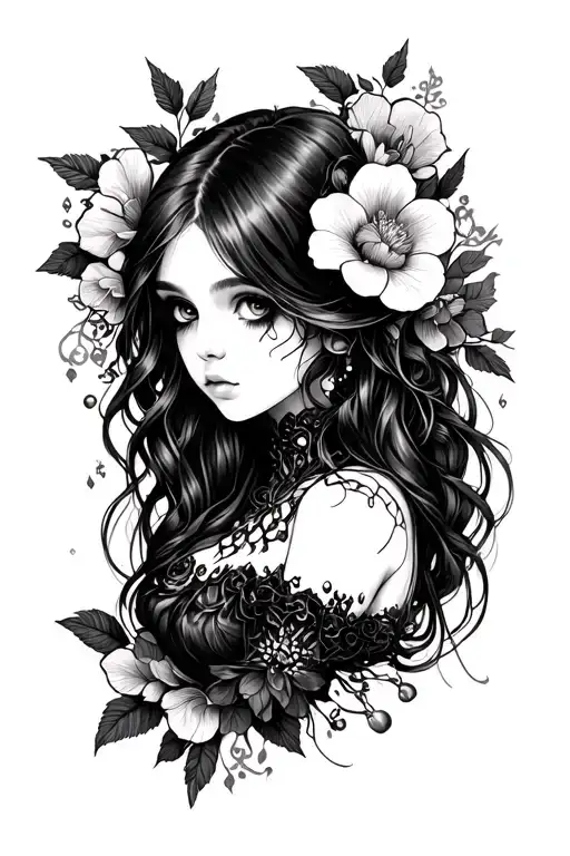 Gothic Style Girly Tattoo No Flowers