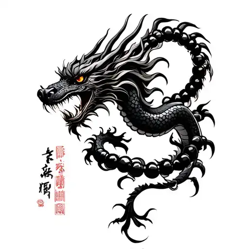 Chineese Dragon Warped Around Praying Beads