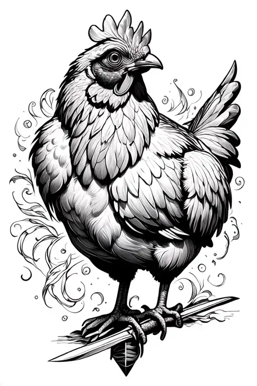 Chicken Moored In Sword