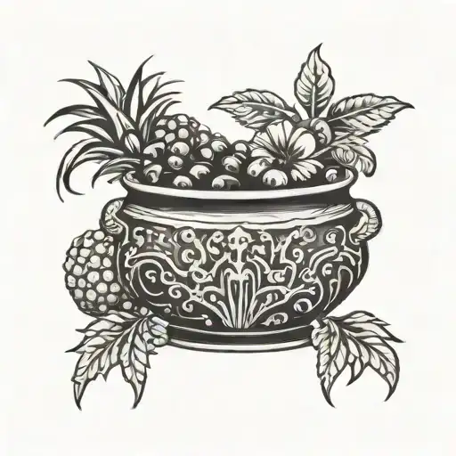 Witch Cauldron Pineapple Cherries Coconut