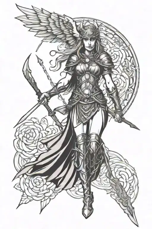 Norse Valkyrie Warrior Woman