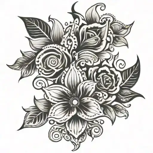 Flowers And Tribal