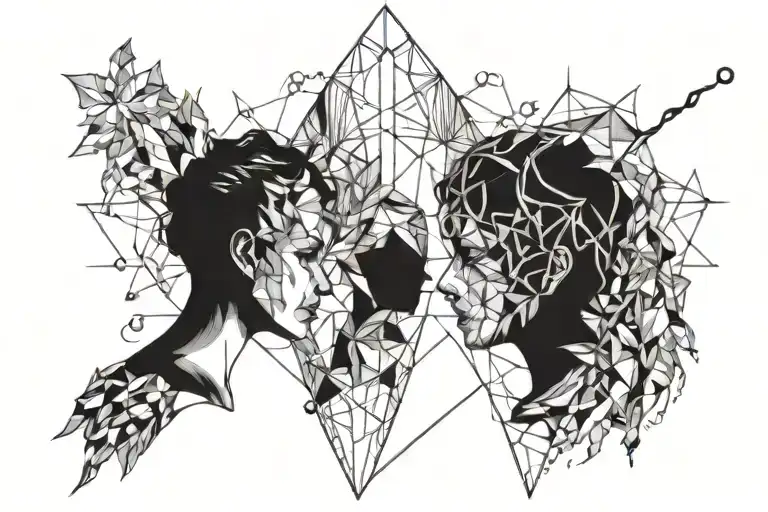 Connection Between Two People With Crystals Growing