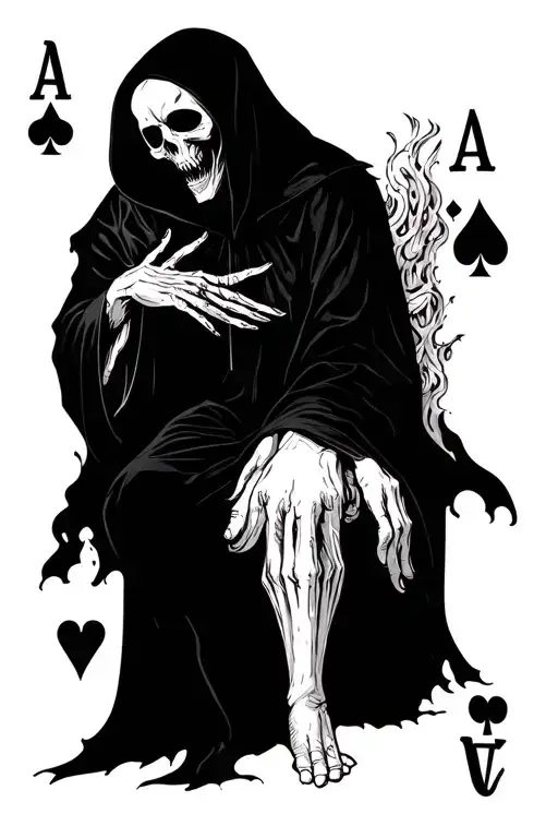 Grim Reaper Playing Cards An Ace