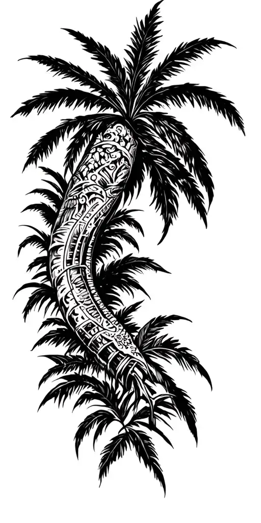 Puerto Rican American Caribbean Motifs With Some Nature Elements Of Island Life