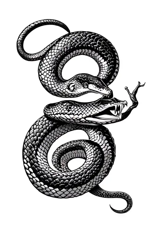 Armband Tattoo Featuring Snake Biting Its Own Tail