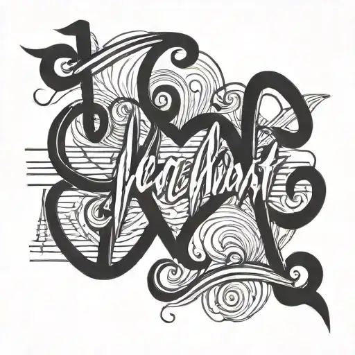 Heartbeat Line Forming The Word