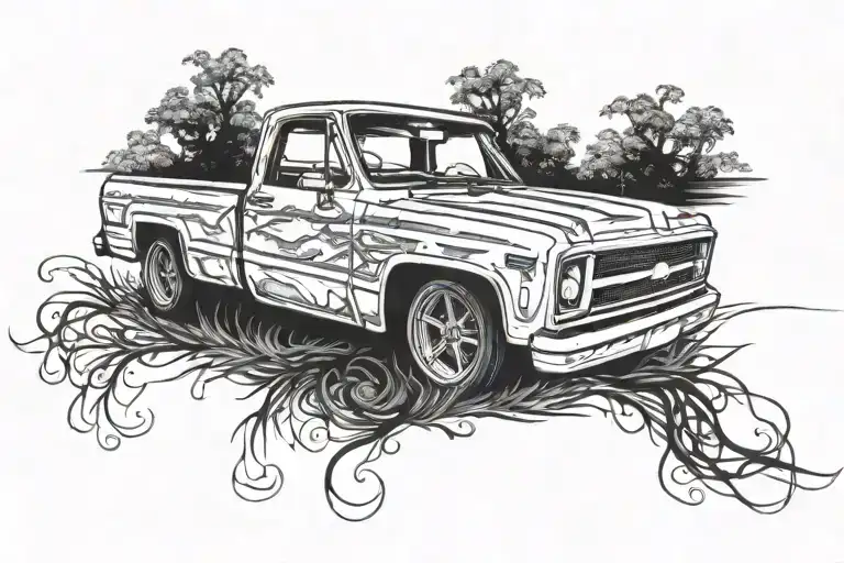 Chevy C10 Pickup Grill Outline