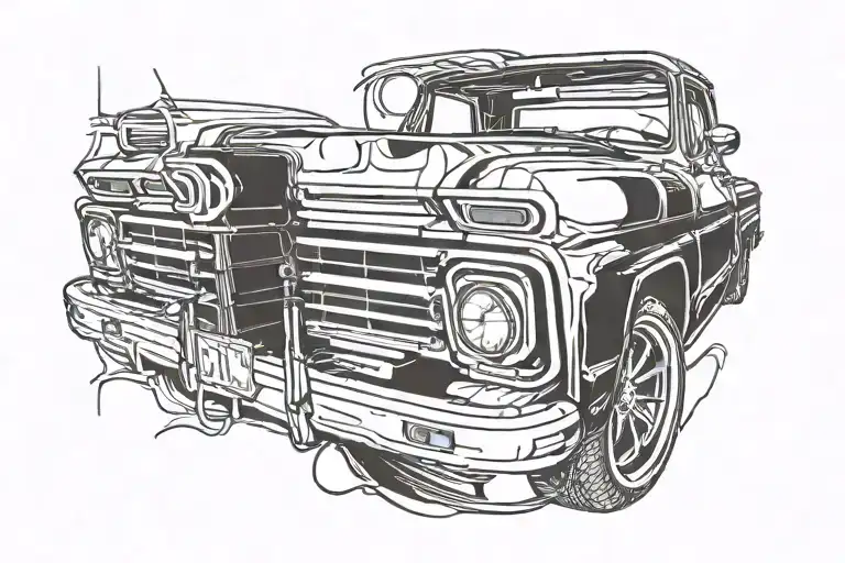 Chevy C10 Truck Grill Outline