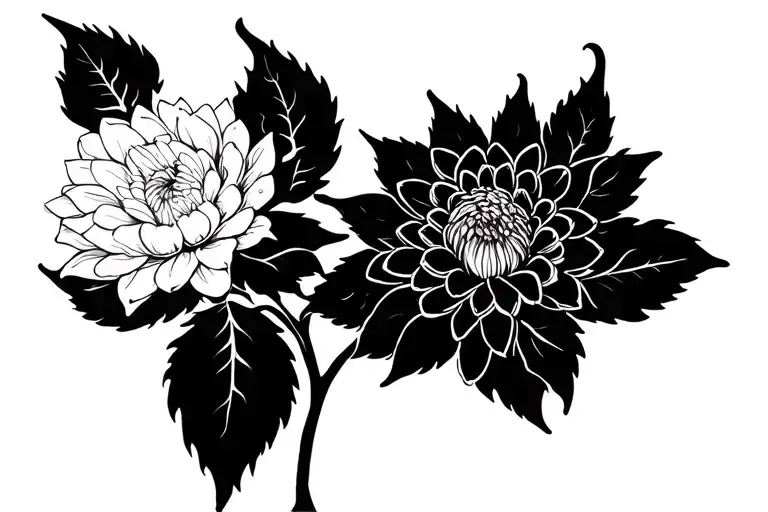 Dahlia With Water And Fire Elements