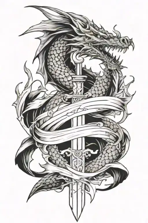 Swords And Dragon Wrapped