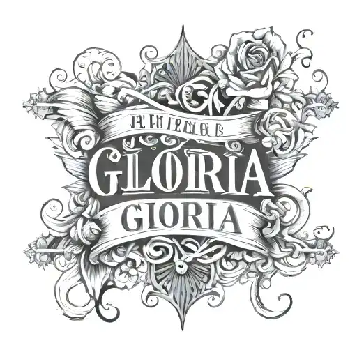 The Name Gloria With A Cool Font And Design Incorporating Elements