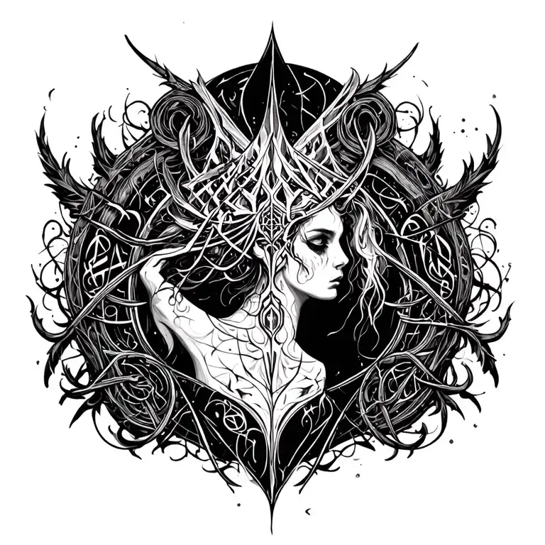 Chaotic Gothic Nordic Runic Back