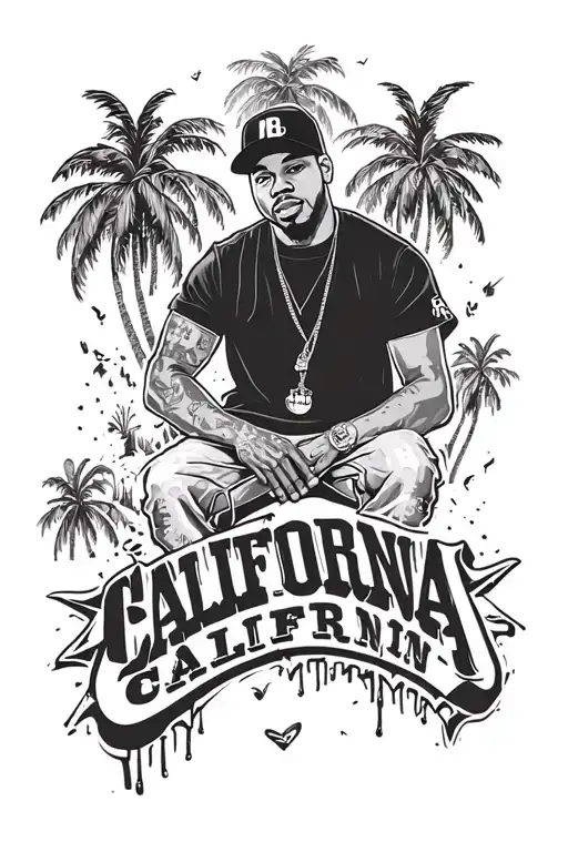 California Rappers Hollywood La Graffiti Style Mural