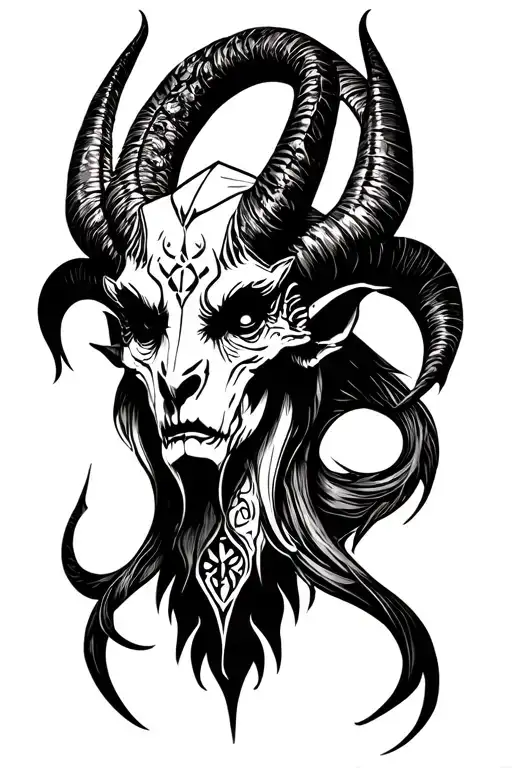 Demons Runes Baphomet Head