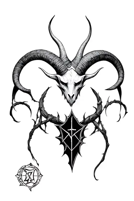 Demons Runes Baphomet Head Mythical Beasts