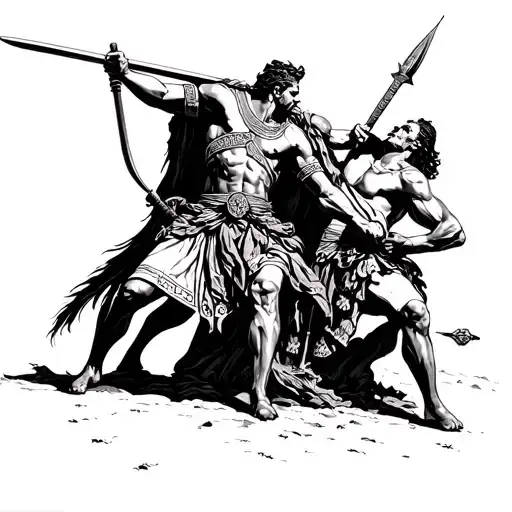 Greek Warrior Battle Scene